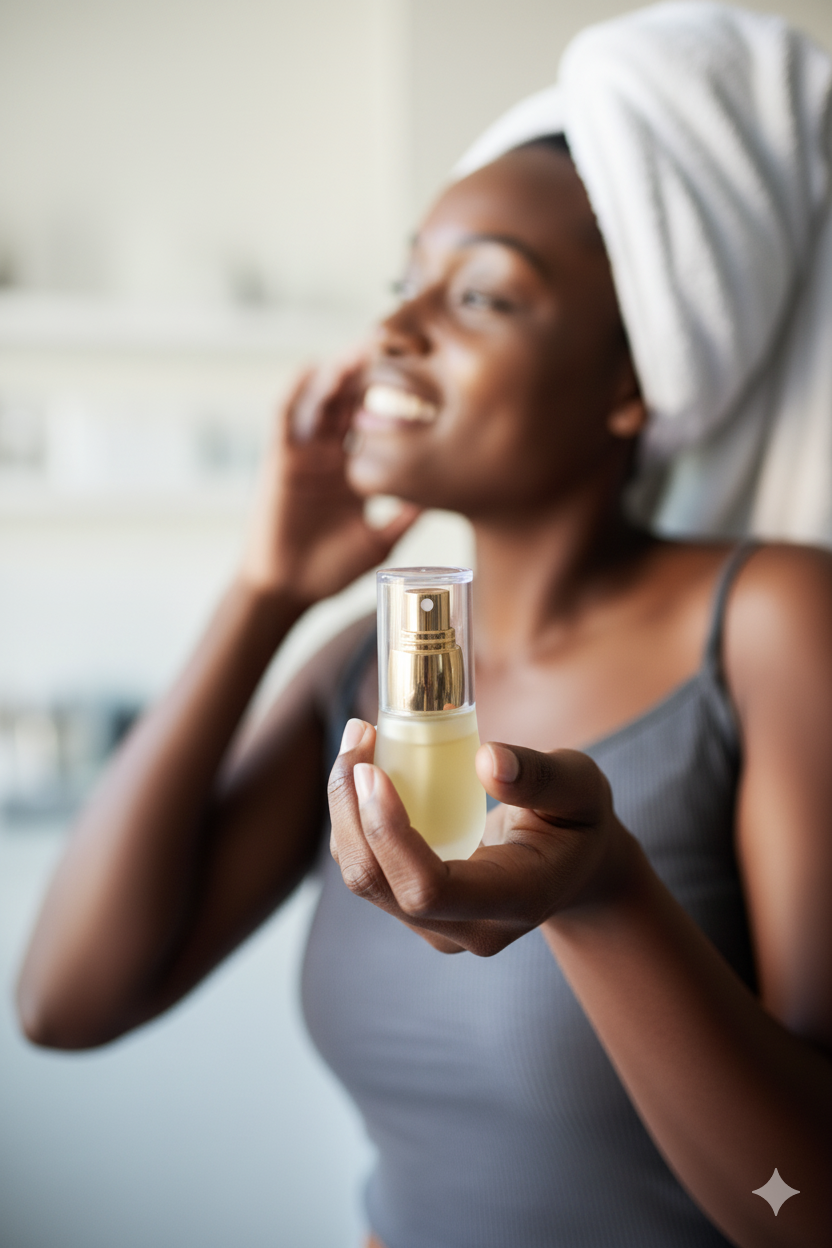 Marulaöl auf Gesicht auftragen – MyMarula 100% naturreines Pflegeöl